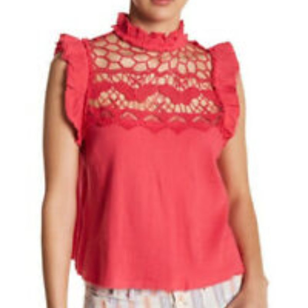 Free People Simply Smiles Crochet Top-SMALL